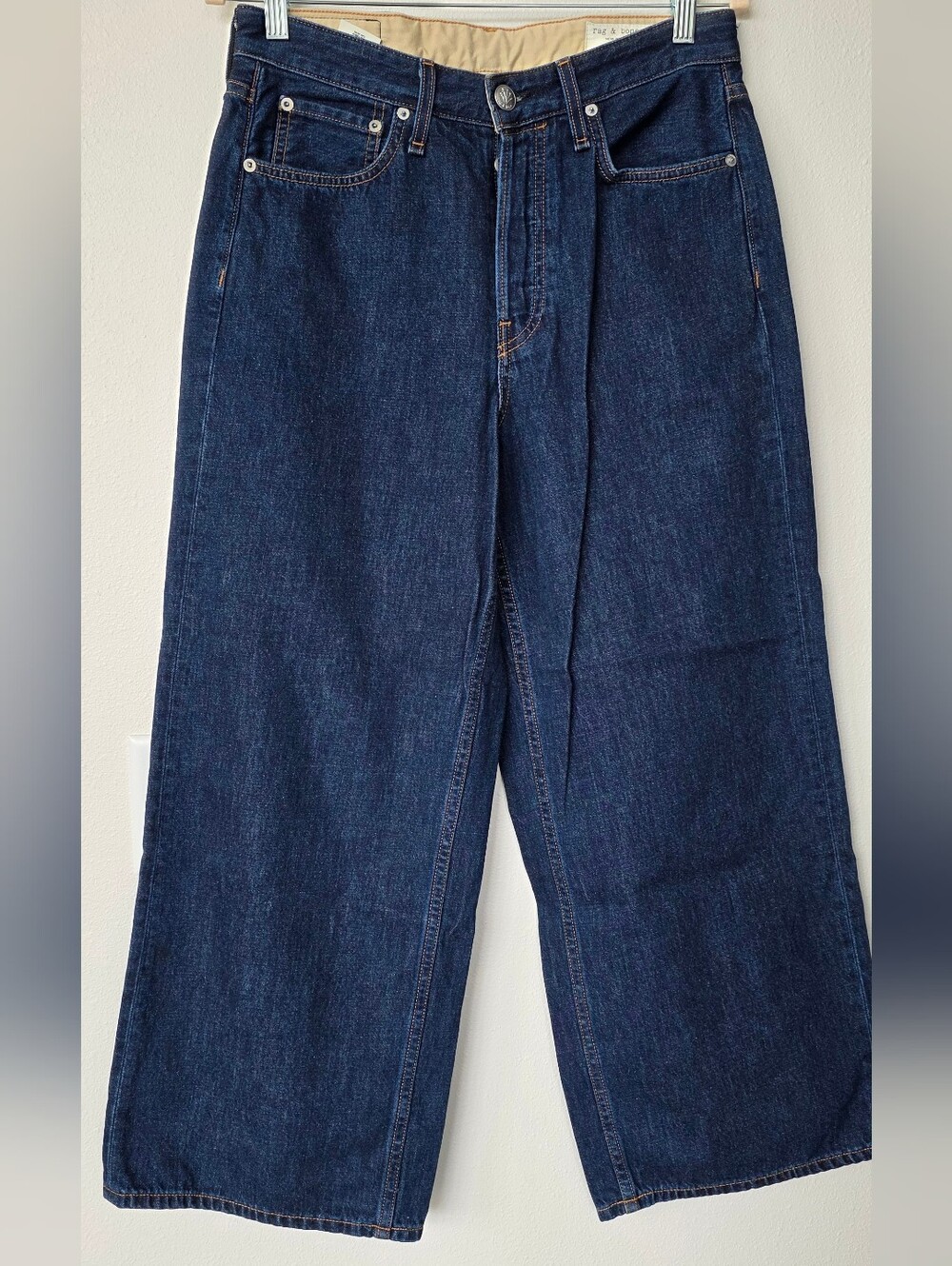 Rag & Bone Dark Blue Relaxed Wide Leg Jeans Size 29